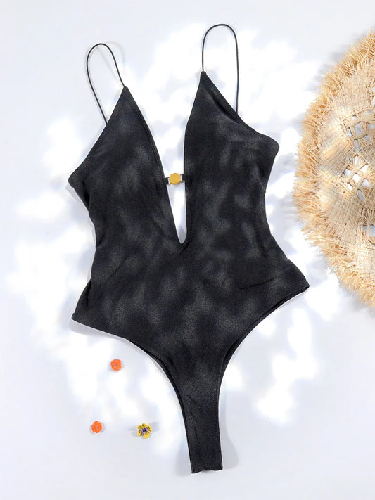 Rinabe Hollow Out One Piece Set Black Swimsuit Women Sexy Swimwear 2025 Bodysuit Female Summer Beachwear