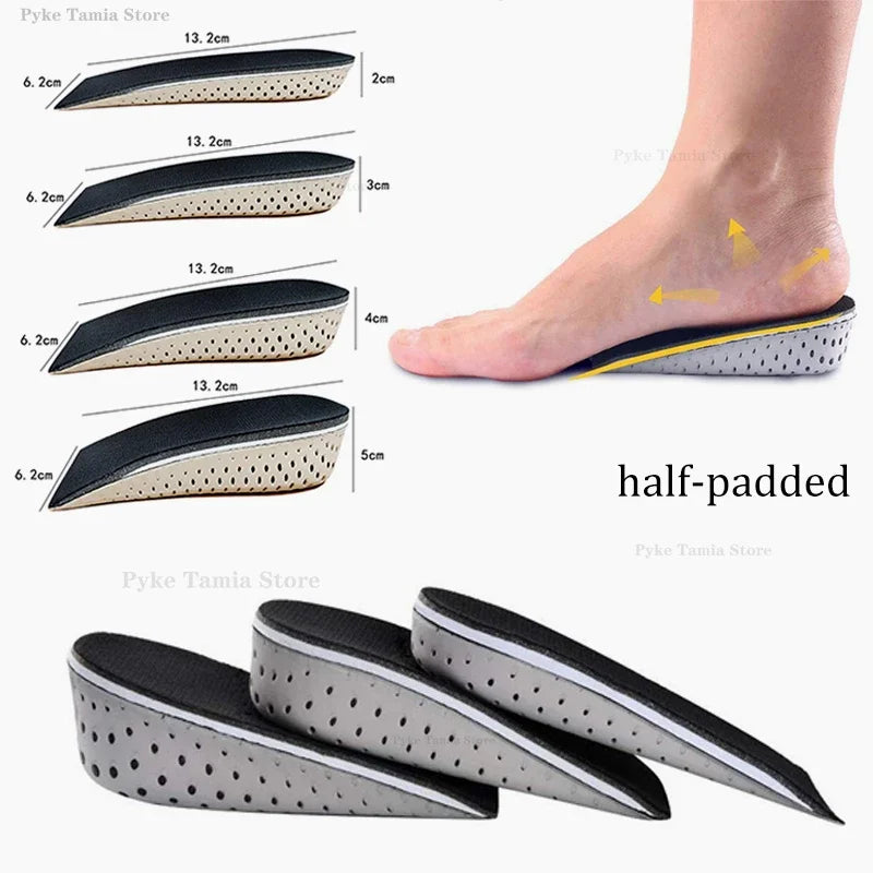 EVA Memory Foam Height Increase Insoles 2-5cm Templates Insole Breathable Ultra Light Elevated Sports Pads for Men Women Inserts