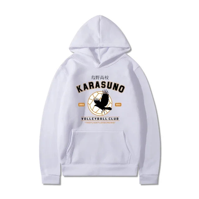 Men's Hoodies Cartoon Haikyuu Funny Japanese Anime Streetwear Harajuku Karasuno Fly High Graphic Sweatshirts Men Women Hoodies