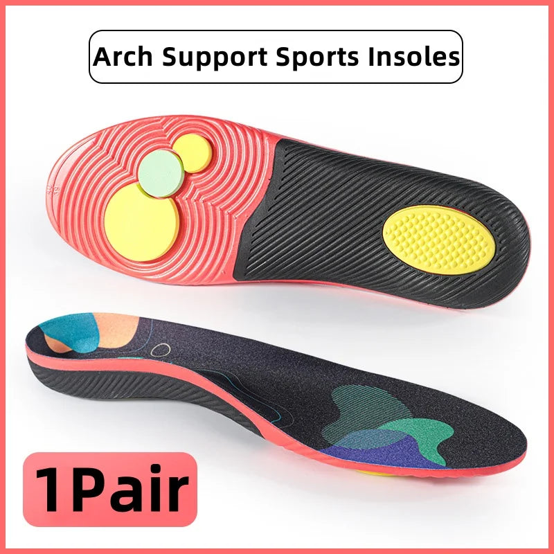 flat foot arch support Orthopedic insoles Plantar fasciitis insoles Elastic sports insoles Shock absorbing Sole unisex 1Pair