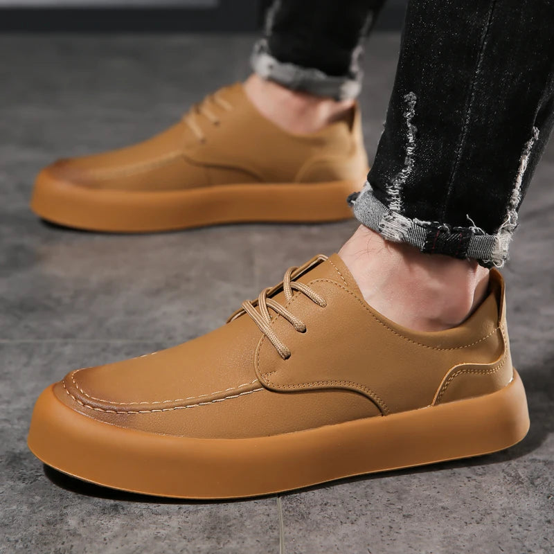 Spring Summer Mesh Breathable Thick Soled Sneakers Men's New Fashionable Casual Shoes Classic Black Trendy Matching Footwear