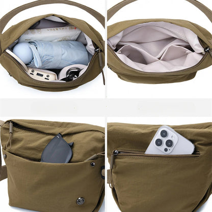 Ultra-light Nylon Crossbody Bag for Women Adjustable Wide Strap Lightweight Women's Bag Zipper Closure Stylish Messenger Bag