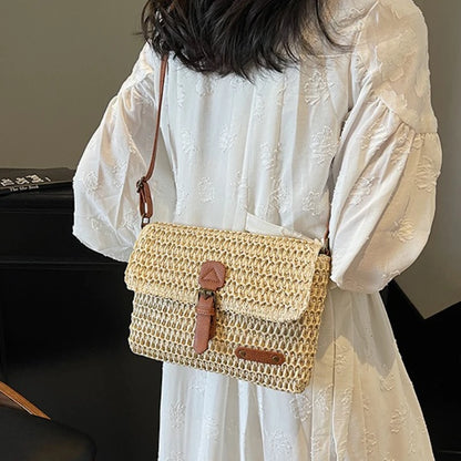 New Fashionable Straw Women's Bag, Trendy Vacation Casual Shoulder Crossbody Bag, Women's Versatile Stylish Straw Women's Bag