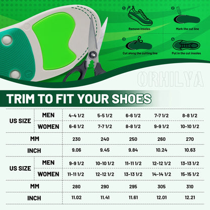 【Pain Relief Essential】Durable Arch Support Insole - Long-Lasting Relief for Plantar Fasciitis, Heel Pain & Shin Splints