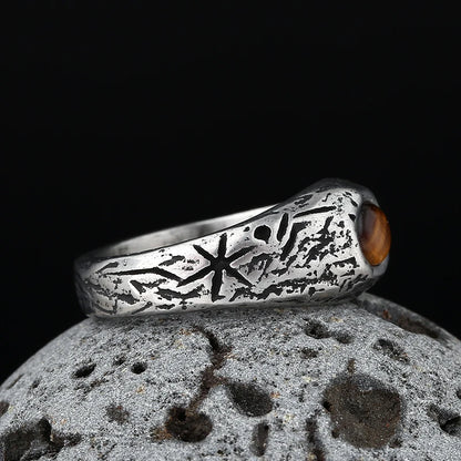Wholesale Price Gothic Fashion Stainless Steel Tiger Stone Ring Men Wedding Rings Womens Band Jewelry Gift Anel