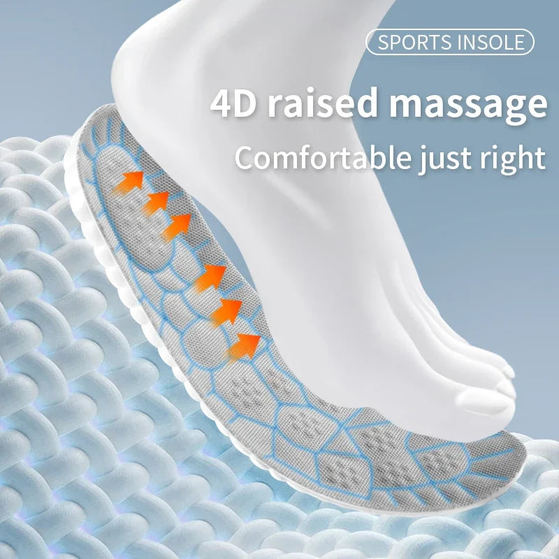 Air cushion TPU Upgraded Sports Shock Absorption Insoles High Elastic Running Sneaker Pads Rebound Deodorant Comfortable Feet C