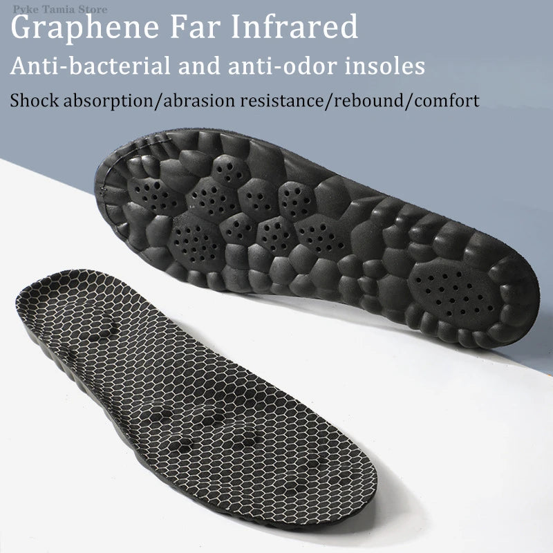 Graphene Anti-odor Sports Insole 4D Cloud High Elastic Shock Absorption Massage Shoes Pad Arch Support Soft Running Feet Cushion