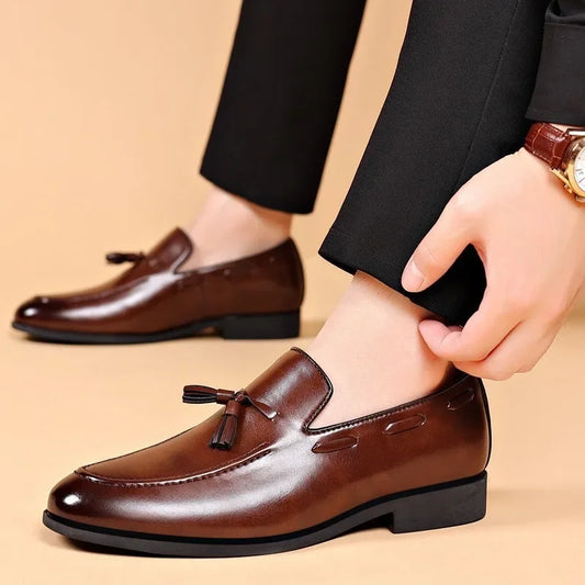 Men's Leather Shoes Fashion Business Casual Formal Dress Shoe Designer Loafers Moccasins Luxury Wedding Shoes for Men Big Size48