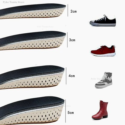 EVA Memory Foam Height Increase Insoles 2-5cm Templates Insole Breathable Ultra Light Elevated Sports Pads for Men Women Inserts