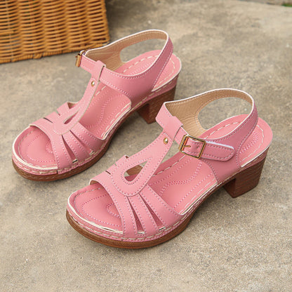 Ladies high-heeled sandals, fashionable and versatile, comfortable temperament sandals, Roman sandals.