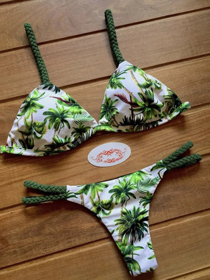 2021 Sexy Bikini Set 2 piece Hot Stamp Sport Swimwear Women Beachwear Push-Up Padded Swimsuit Bodysuit Exquisite Bather