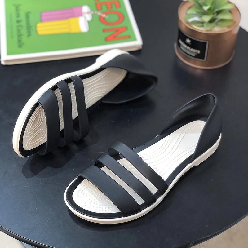 2024 New Fashion Women Comfortable Sandals Summer New Candy Color Women Cute Shoes Peep Toe  OutdoorShoes Woman Flats