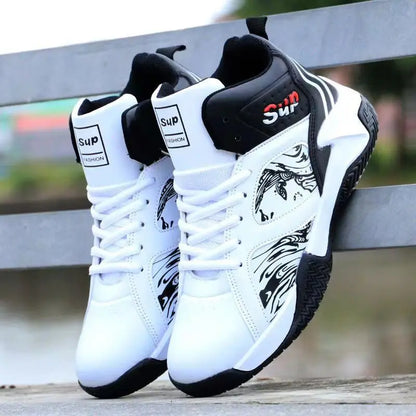 New Anti-Slip Men's Sneaker High Top Men's Basketball Shoes Luxury Comfortable Running Shoes Fashionable Versatile Casual Shoes