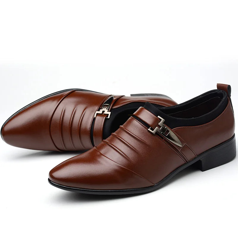 Hot sale Classic White Men Dress Shoes 2024 Casual Business Leather Shoes for Men Point Toe Wedding Formal Shoes Men Size 46