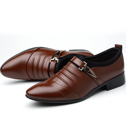 Hot sale Classic White Men Dress Shoes 2024 Casual Business Leather Shoes for Men Point Toe Wedding Formal Shoes Men Size 46
