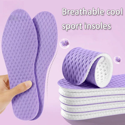 Summer cool insole Running sports shock-absorbing insoles PU soft elastic sole Men and women breathable anti-odor insoles