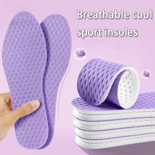 Summer cool insole Running sports shock-absorbing insoles PU soft elastic sole Men and women breathable anti-odor insoles