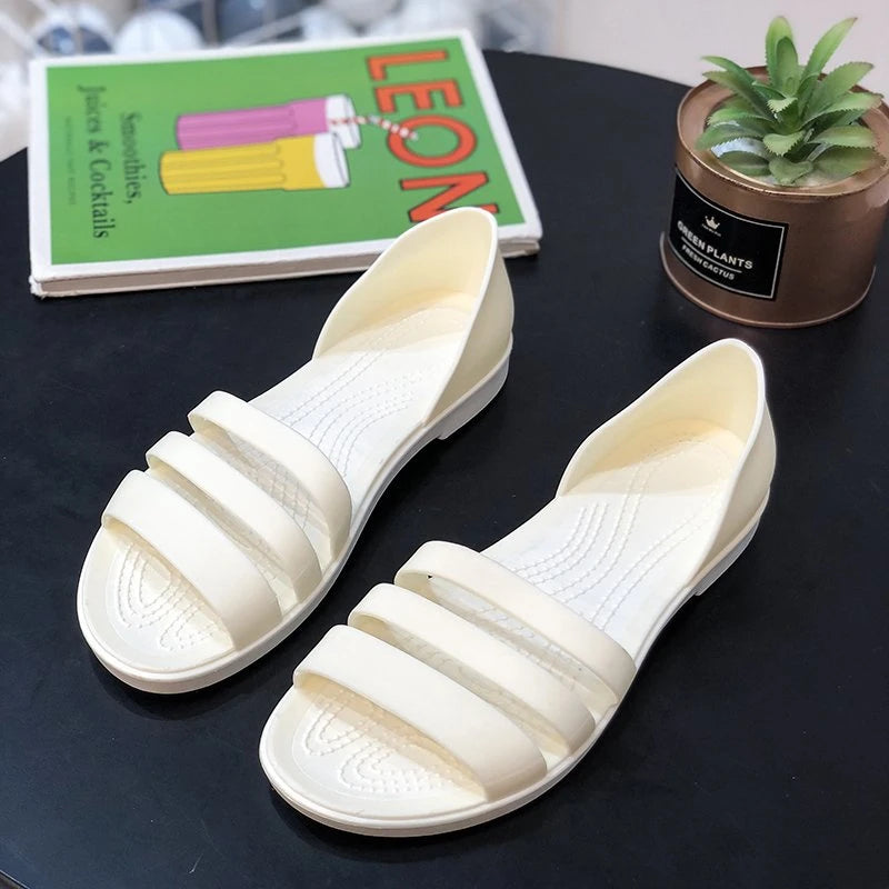 2024 New Fashion Women Comfortable Sandals Summer New Candy Color Women Cute Shoes Peep Toe  OutdoorShoes Woman Flats