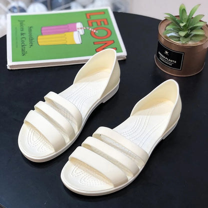 2024 New Fashion Women Comfortable Sandals Summer New Candy Color Women Cute Shoes Peep Toe  OutdoorShoes Woman Flats