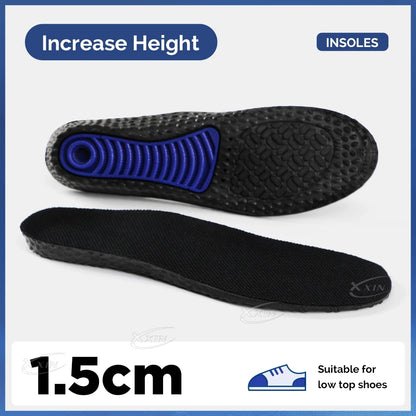 【Xxin】1.5/2.5/3.5cm Height Increased Shoe Insoles Invisiable Shock Absorption Insole Gel Shoe Pad
