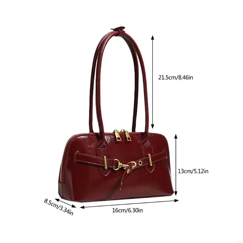 Portable Women's Underarm Bag Simple Shoulder Bag PU Leather Armpit Purse Handbag for Daily Use and Special Occasion