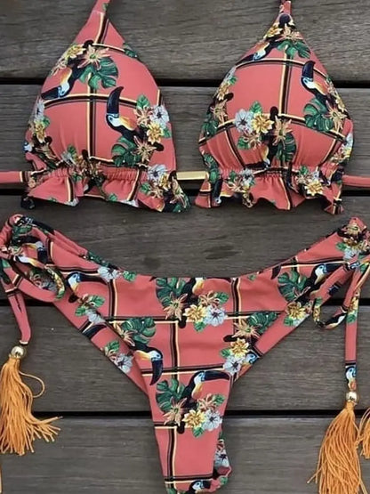 2021 Sexy Bikini Set 2 piece Hot Stamp Sport Swimwear Women Beachwear Push-Up Padded Swimsuit Bodysuit Exquisite Bather