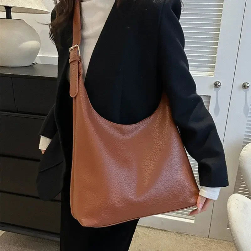 Fashion Leather Tote Bag for Women 2025 Trend Female Simple Large High Capacity Shoulder Bag Women Handbags Messenger Bags