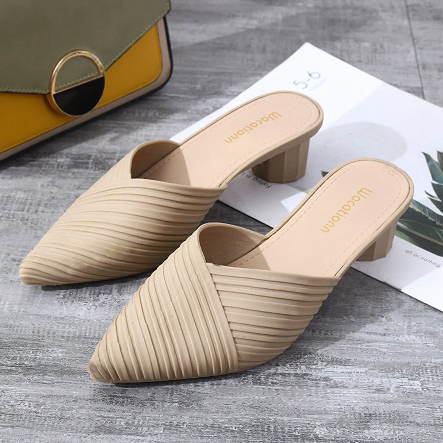 Women'S Summer Pointed Toe Sandals Low Heeled Sandals Women'S Summer Casual Fashion Sandals Anti-Odor And Non-Slip