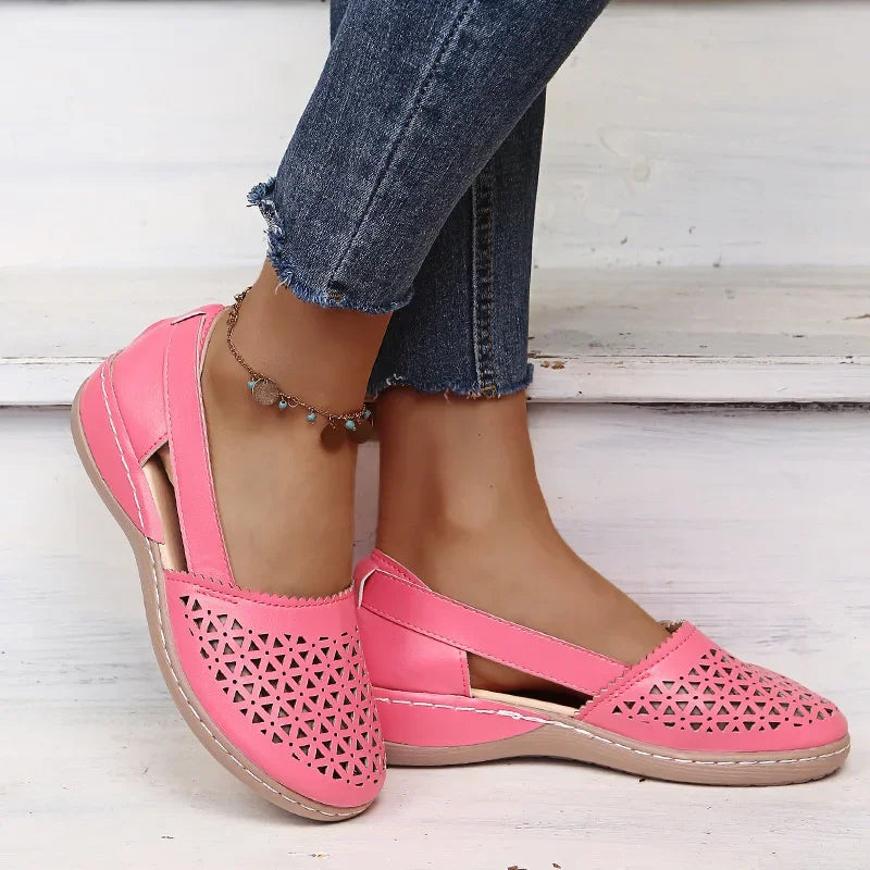 New Women Wedges Sandals Hollow Out Vintage Woman Shoes Slip on Casual Sewing Ladies Sandal Female Summer Zapatos Muje