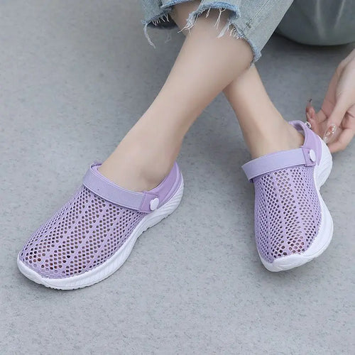 On Beach Sandals Hollow Breathable Slides Low Heel Soft Woman Slippers Clappers Slip-resistant Shoes for Women Original H Sandal