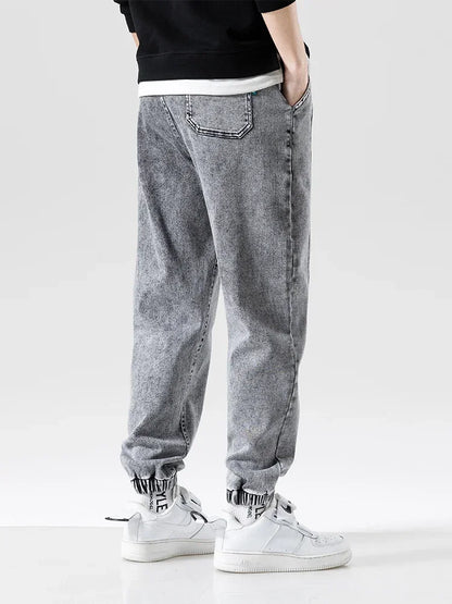 Spring Summer Black Blue Baggy Jeans Men Streetwear Denim Joggers Casual Cotton Harem Pants Jean Trousers Plus Size 6XL 7XL 8XL