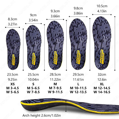 High Arch Support Orthopedic Sports Insoles Plantar Fasciitis Flat Foot Men & Women Sneaker Orthotic Plantillas Insert Shoe Sole