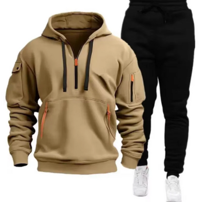 New Men Autumn Winter Sets Zipper Hoodie Pants Pieces Casual Tracksuit Male Sportswear Brand Clothing Sweatsuit