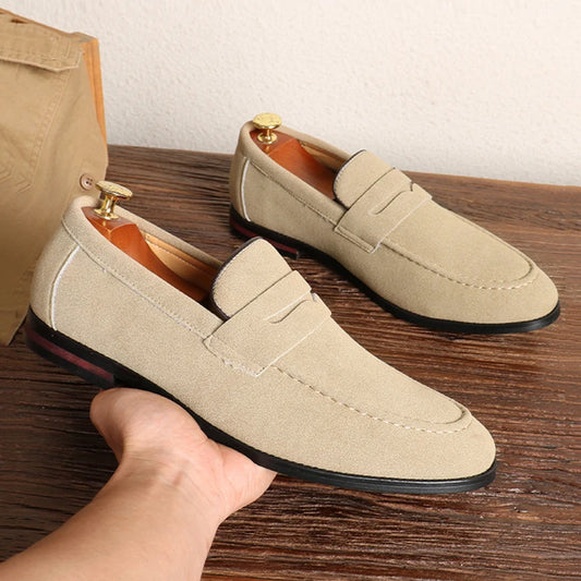 Designer Fashion Suede Patent Leather Casual Shoes For Men Loafers Formal Wedding Dress Homecoming Footwear Zapatos Hombre