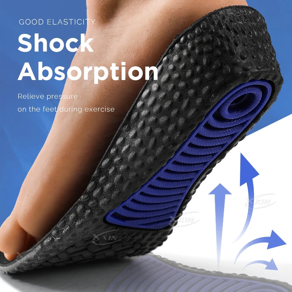 【Xxin】1.5/2.5/3.5cm Height Increased Shoe Insoles Invisiable Shock Absorption Insole Gel Shoe Pad
