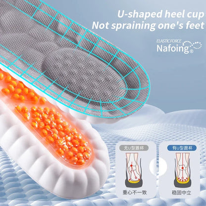 Air cushion TPU Upgraded Sports Shock Absorption Insoles High Elastic Running Sneaker Pads Rebound Deodorant Comfortable Feet C