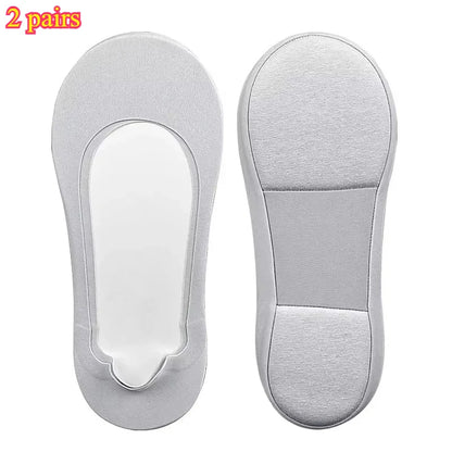 1/2/4 Pairs Women Boat Sock Plantar Fasciitis Shoes Insoles Socks Feet Shock Absorbing Shoe Sole Invisible Non slip Shoe pads