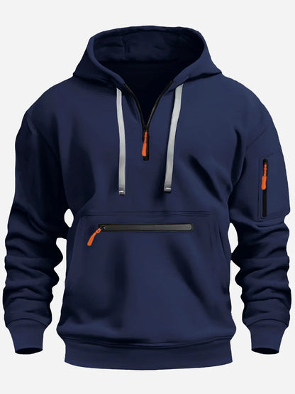 2025 New Multi Pocket Zipper Fleece Hooded Casual Shirt for Men and Women Plus Size Loose Pullover Fashion Sweatshirt top S-XXXL