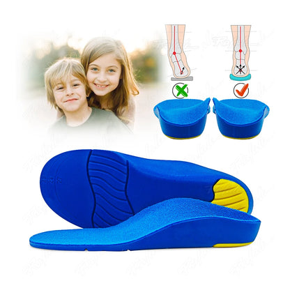 Kids Gel Orthopedic Insoles For Shoes Children FlatFoot Health Sole Boy Girl Sports Running Plantar Fasciitis Valgus Insert Pads