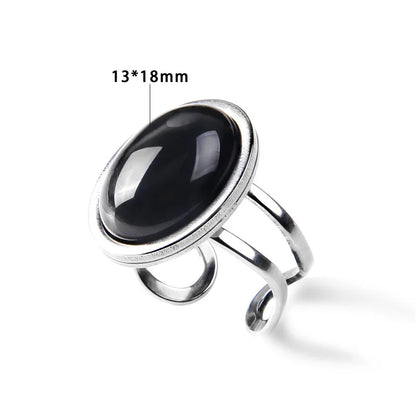 Rose Quartzs Rings Natural Stone Labradourites Beads Rings Silver Color Rings Party Wedding Anniversary Engagement Gifts Jewelry