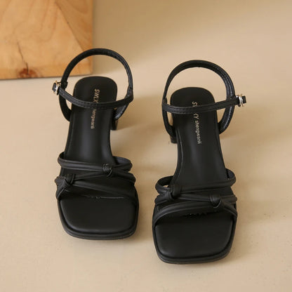 Women's Sandals Summer New Style Buckle Fashion Open Toe Sandals High Heels Comfortable Casual Beach Party Women's Shoes