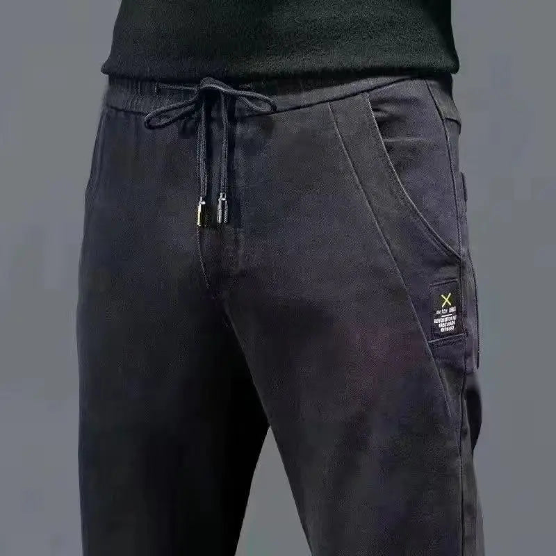 2024 New Korean Fashion Summer Thin Loose Jeans Mens Drawstring Pants Golf Joggings Jeans Man Japanese Streetwear Harem Trousers