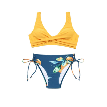 Sexy Bikini Set Women Biquini Swimwear V-Neck Push Up Two Pieces Swimsuit Floral Beachwear Female Bathing Suits Swimming Suits
