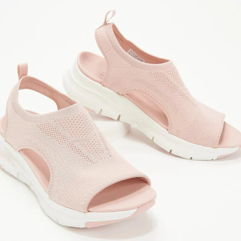 Women Summer Shoes  Mesh Fish Platform Sandals Women's Open Toe Wedge Sandals Ladies Light Casual Shoes