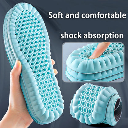 1pair soft breathable insoles Men's outdoor sports running insoles Elastic shock-absorbing sole Arch support comfort insole