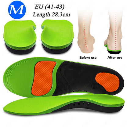 Flat Feet Arch Support X/O Legs Flat Foot Health Shoes Soles Pad Insoles Orthotic Insole for Plantar Fasciitis Orthopedic Unisex