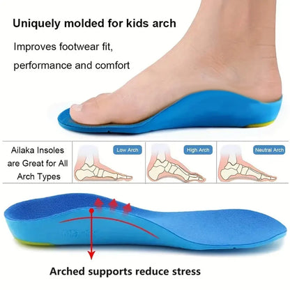 Kids Orthotics Flat Foot High Arch Support Orthopedic Insoles for Children Plantar Fasciitis Comfort Sports Running Shoes Pads