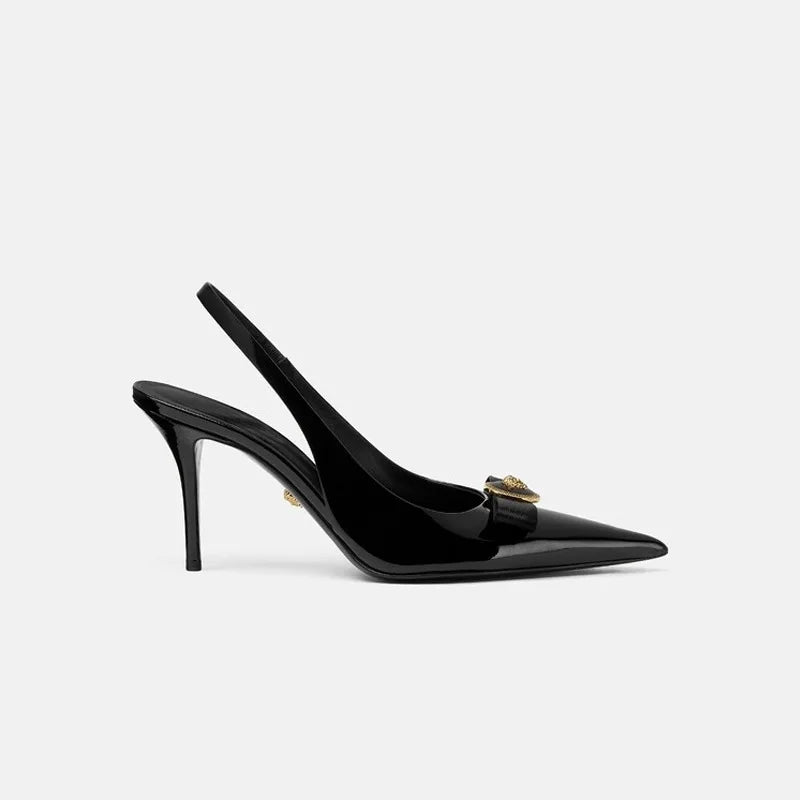 High Heels Women's Thin Heels Pointed French Temperament Bow Light Mouth Single Shoes Women