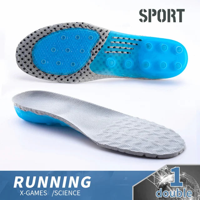 Sport Spring Silicone Gel Insoles for Women Men Orthotic Sole Pad For Shoes Deodorant Breathable Cushion Running Pad For Feet
