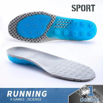 Sport Spring Silicone Gel Insoles for Women Men Orthotic Sole Pad For Shoes Deodorant Breathable Cushion Running Pad For Feet